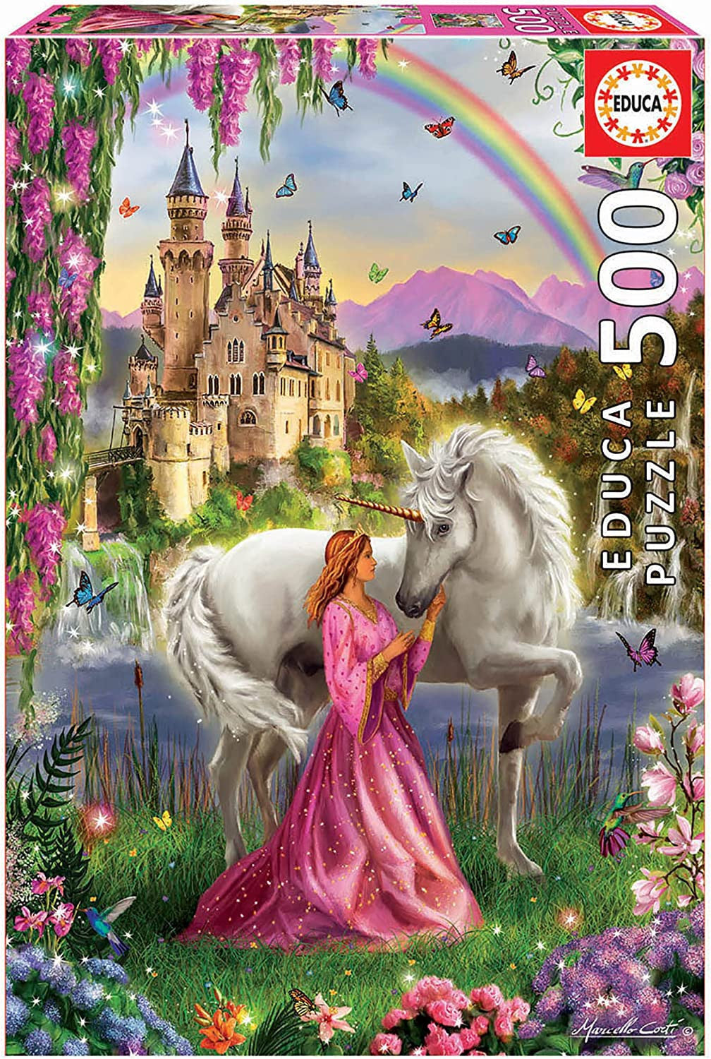 Puzzle - Licorne - Fée - Princesse - Château - 500 pièces - 34x48cm - Educa