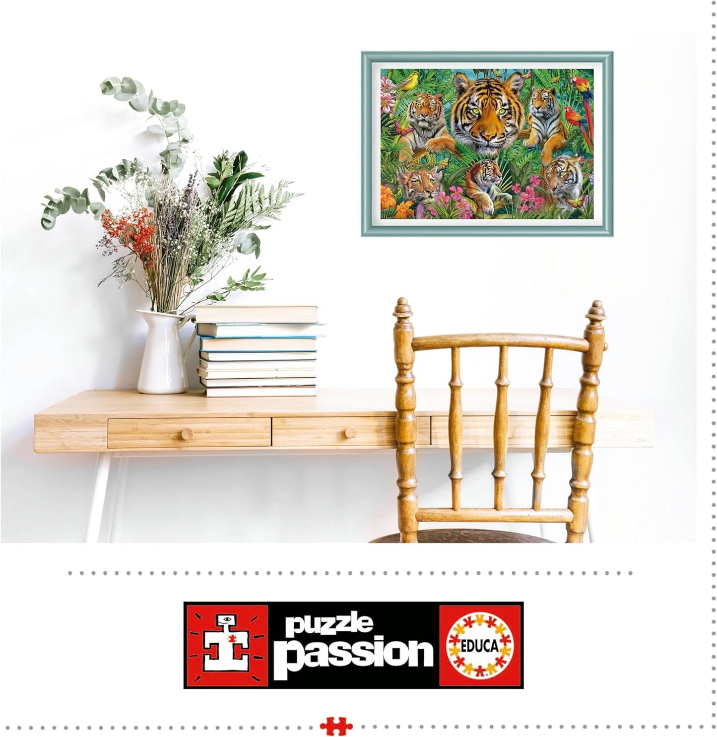 Puzzle - 500 pièces - Les tigres dans la jungle - 48x34cm - Adulte/Enfant - Educa