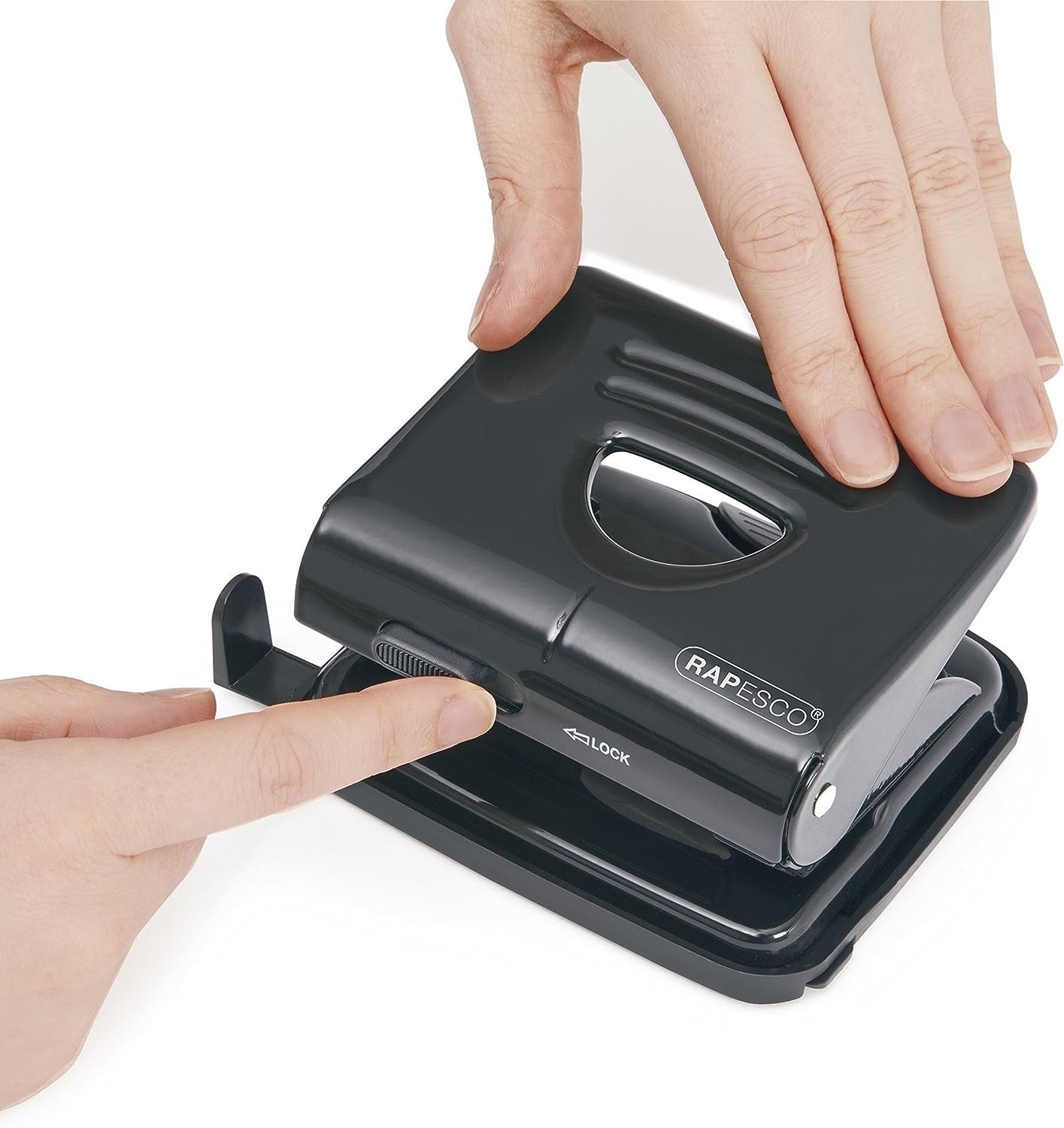 Perforateur - 2 trous - Métal - Noir - Capacité 25 feuilles - Rapesco