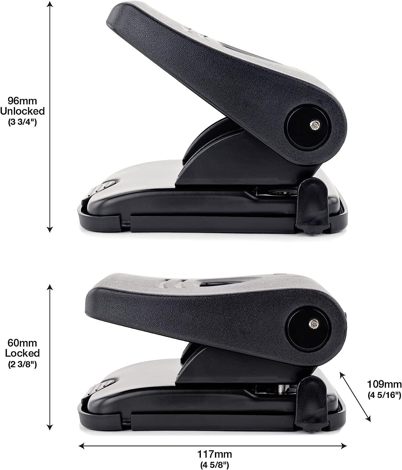 Perforateur - 2 trous - Métal - Noir - Jusqu'à 30 feuilles - Rapesco