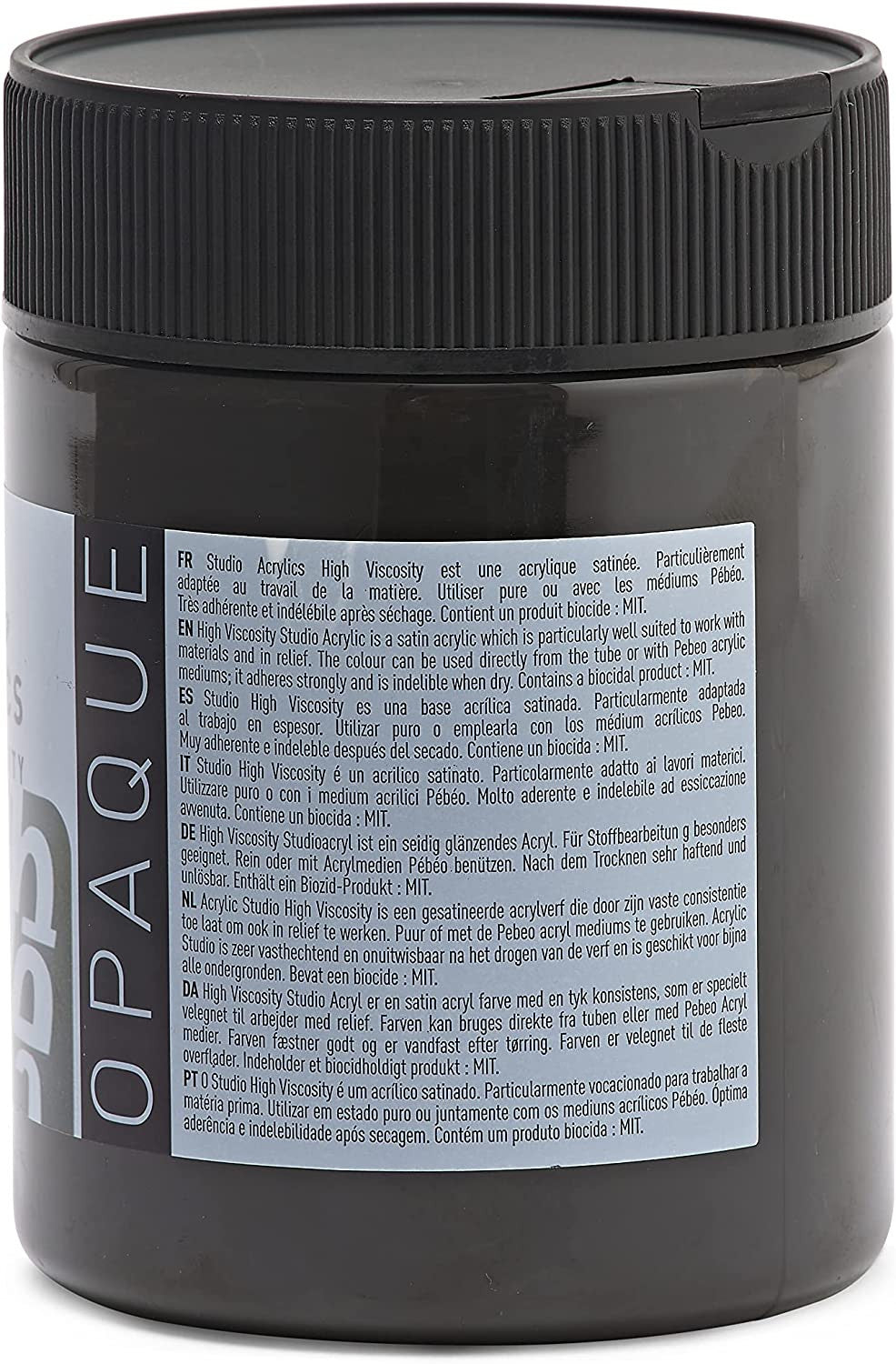 Pot de peinture acrylique - Noir de Mars - Pébéo Studio - 500 ml