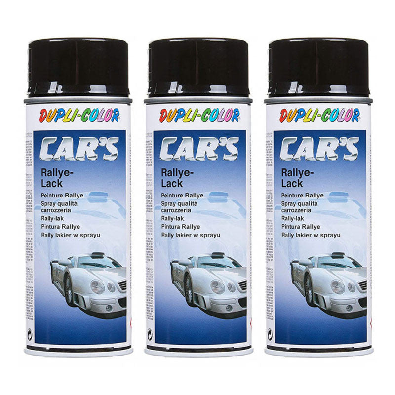 Lot 3 bombes peinture rallye noir brillant - 400 ml - Dupli-Color