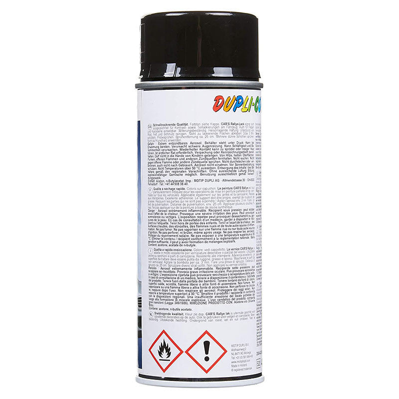Bombe peinture rallye noir brillant - 400 ml - Dupli-Color