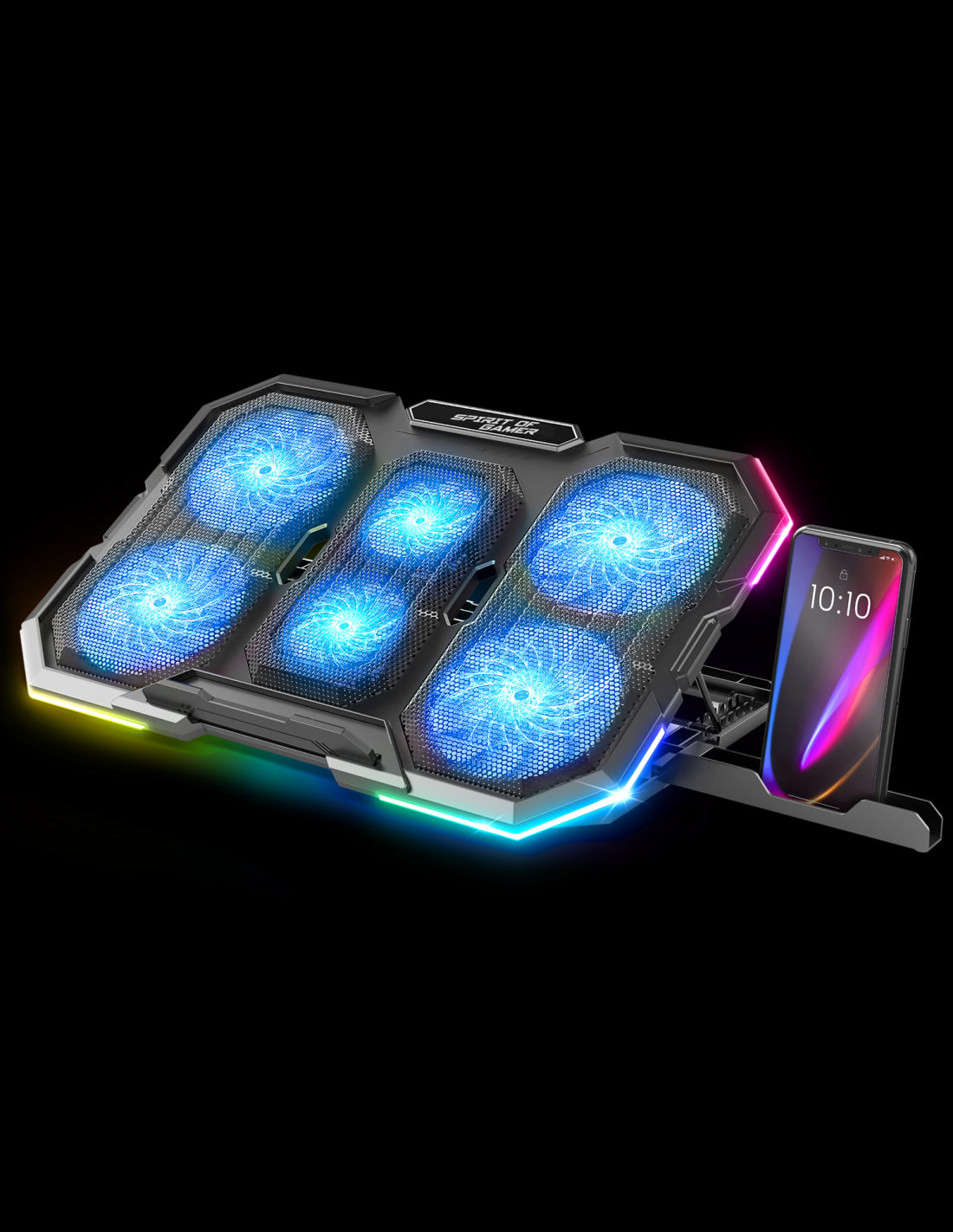 Refroidisseur - Pour ordinateur portable - Compatible de 10 à 17 pouces - Rétroéclairé - Spirit of Gamer - AIRBLADE 700
