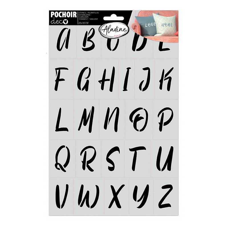 Pochoir - Alphabet 3 - Tout support - 20x30 cm - Aladine