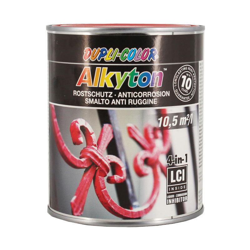 Pot de peinture anticorrosion - Rouge - RAL 3020 - Alkyton - Duplicolor - 750 ml