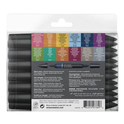 Pochette de Feutres Promarker 12+1 Tatouage - Winsor et Newton