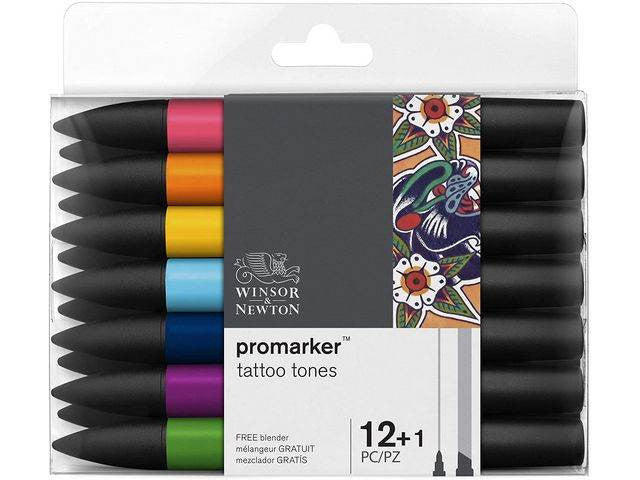 Pochette de Feutres Promarker 12+1 Tatouage - Winsor et Newton