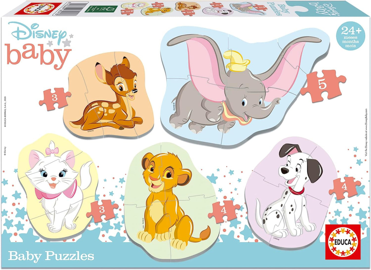 Puzzle - Disney - Enfant - Dès 24 mois - 5 modèles - 3 à 5 pièces - Educa