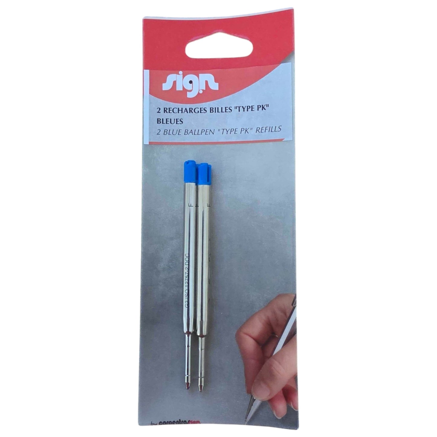 Recharges pour stylo à bille - Bleu - Compatible Parker - Pointe fine - Lot de 2 recharges