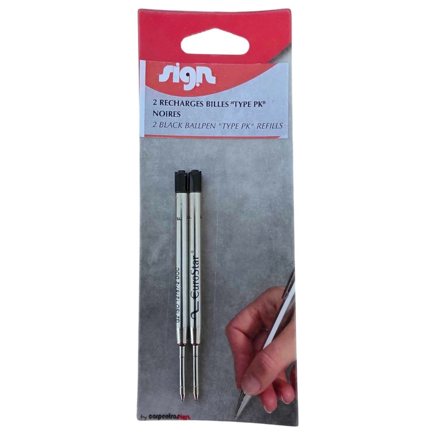 Recharges pour stylo à bille - Noir - Compatible Parker - Pointe fine - Lot de 2 recharges
