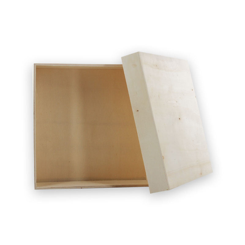 Petite boite - Avec couvercle - Carré - Bois - A décorer - 20 x 20 x 5 cm