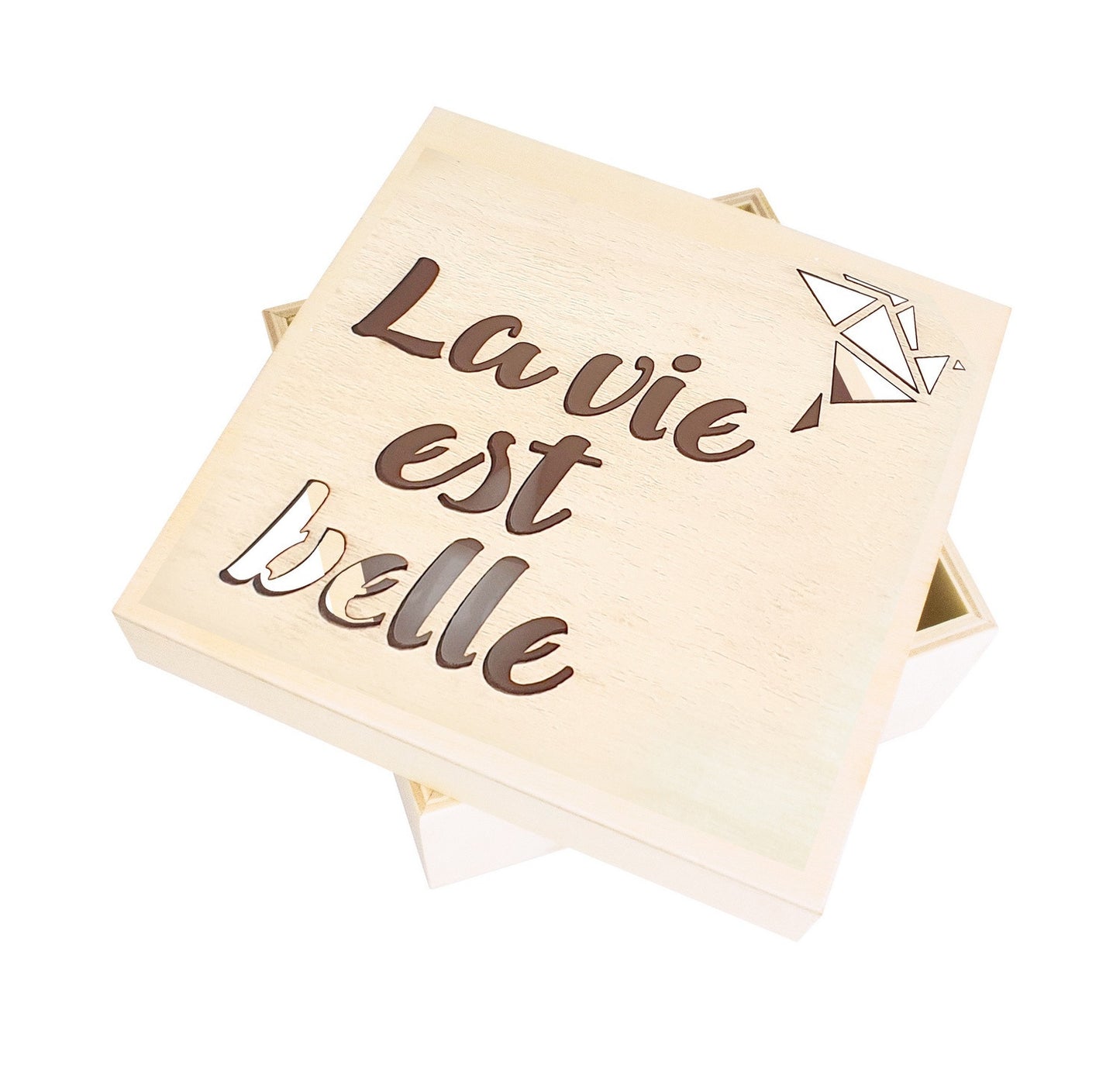 Petite boîte en bois - Avec couvercle - A personnaliser - 11,3x11,3x5 cm