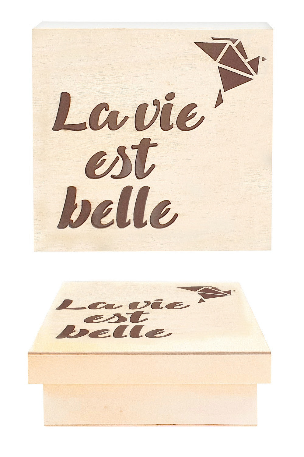 Petite boîte en bois - Avec couvercle - A personnaliser - 11,3x11,3x5 cm