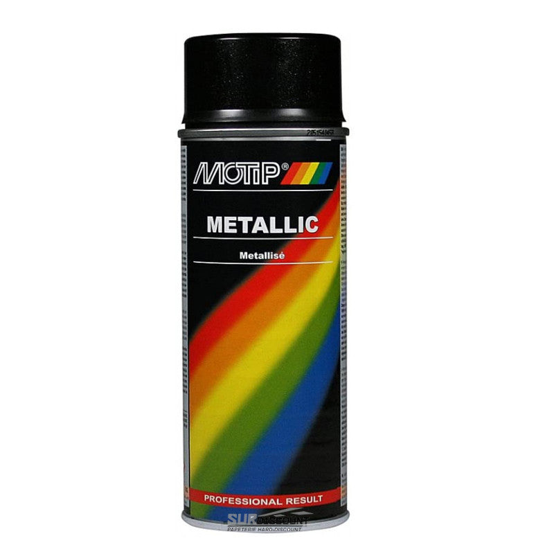 Bombe de peinture - noir métallisé - Motip