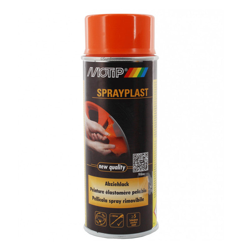 Bombe de peinture pelable - Sprayplast - orange brillant - Motip