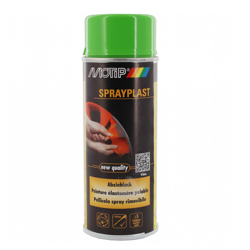 Bombe de peinture pelable - Sprayplast - vert brillant - Motip