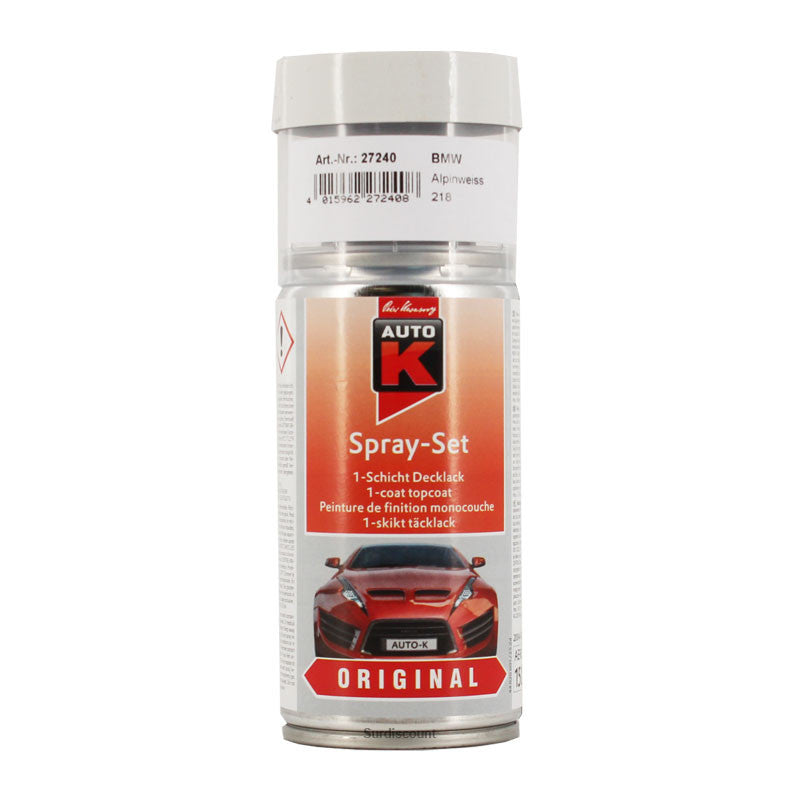 Bombe de peinture pour carrosserie - BMW - 218 AlpinWeiss 2 - 150ml - Auto K
