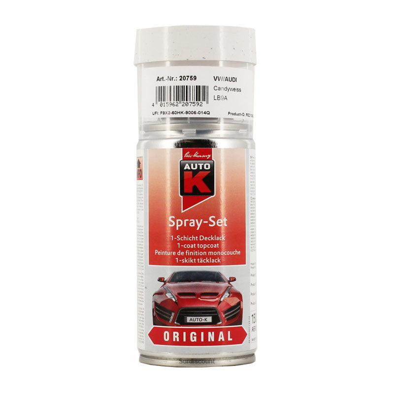 Bombe de peinture pour carrosserie - Audi - Volkswagen - LB9A CandyWeiss - 150ml - Auto K