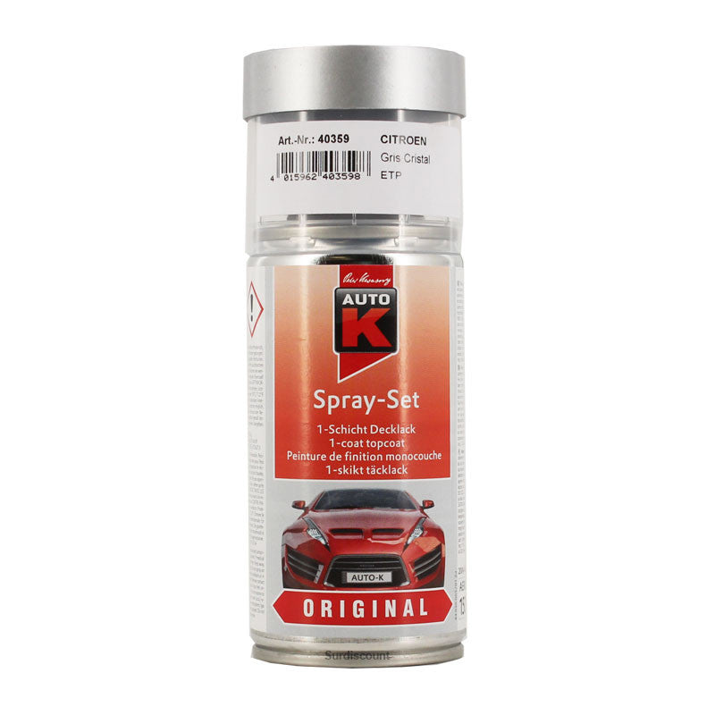Bombe de peinture pour carrosserie - Citroën - ETP Gris cristal - 150ml - Auto K