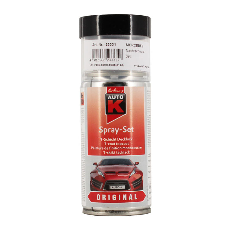 Bombe de peinture pour carrosserie - Mercedes - 696 Nachtschwarz - 150ml - Auto K