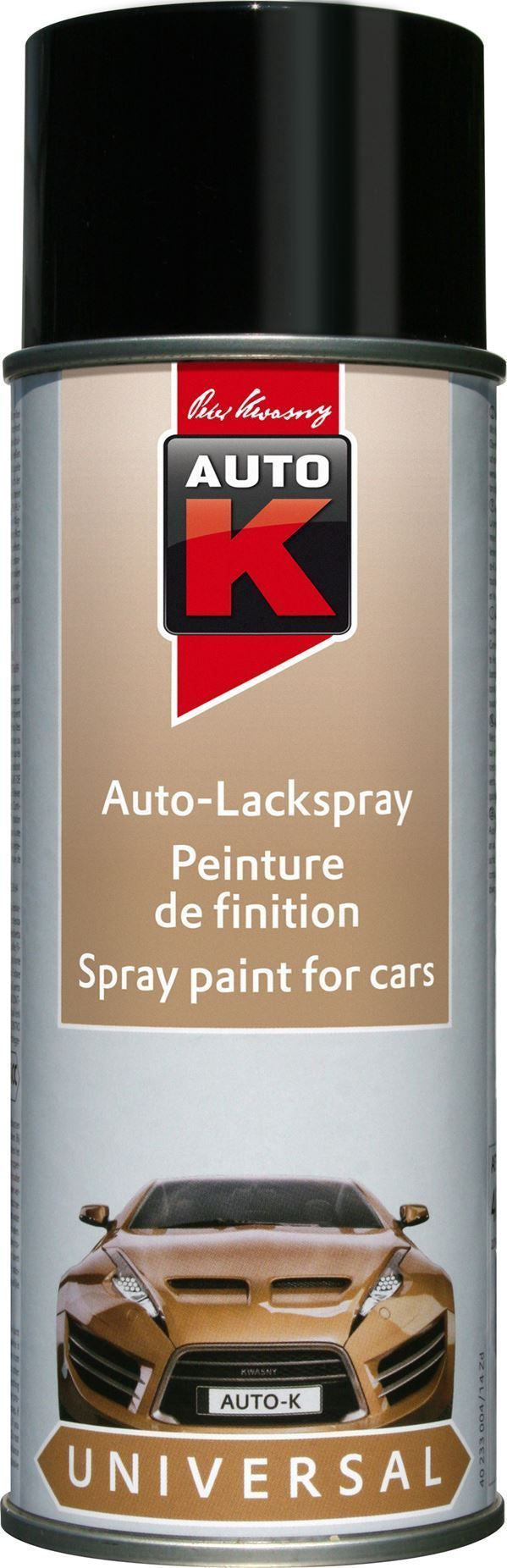 Bombe de peinture - Noir brillant - Carrosserie - Auto - Moto - Auto K
