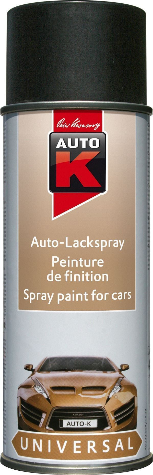 Bombe de peinture - Noir mat - RAL 9005 - Carrosserie - Auto - Moto - Auto K