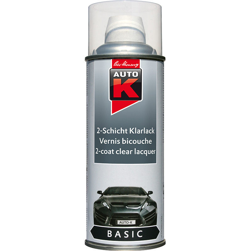 Bombe aérosol vernis de finition transparent bi-couche Auto-K 400ml