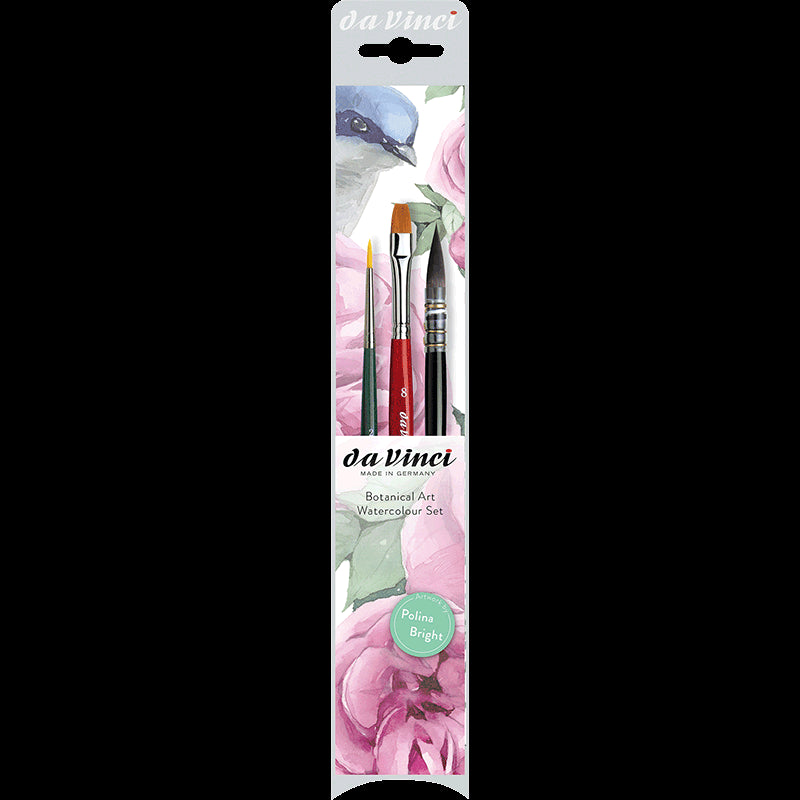 Pinceaux - Aquarelle - Pour faire des motifs floraux - Lavis, rond et plat - Da Vinci