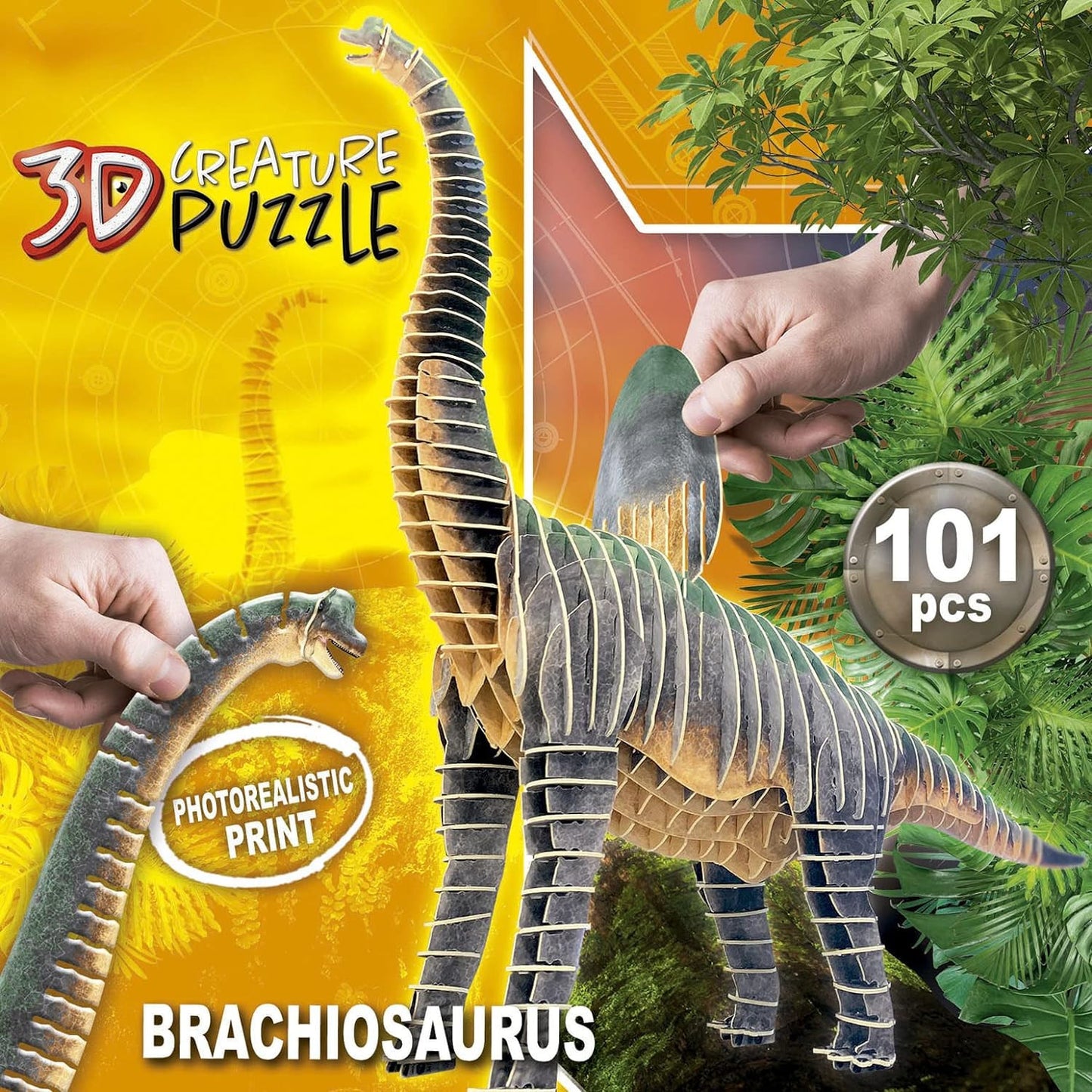 Puzzle - Dinosaure - 3D - Brachiosaurus - 50 x 47 cm - 101 pièces - Educa