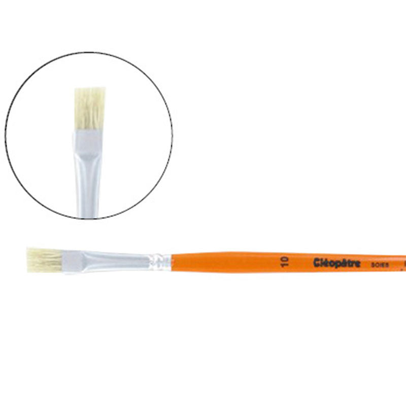 Pinceau brosse plat n°10 en soie de porc Cléopâtre