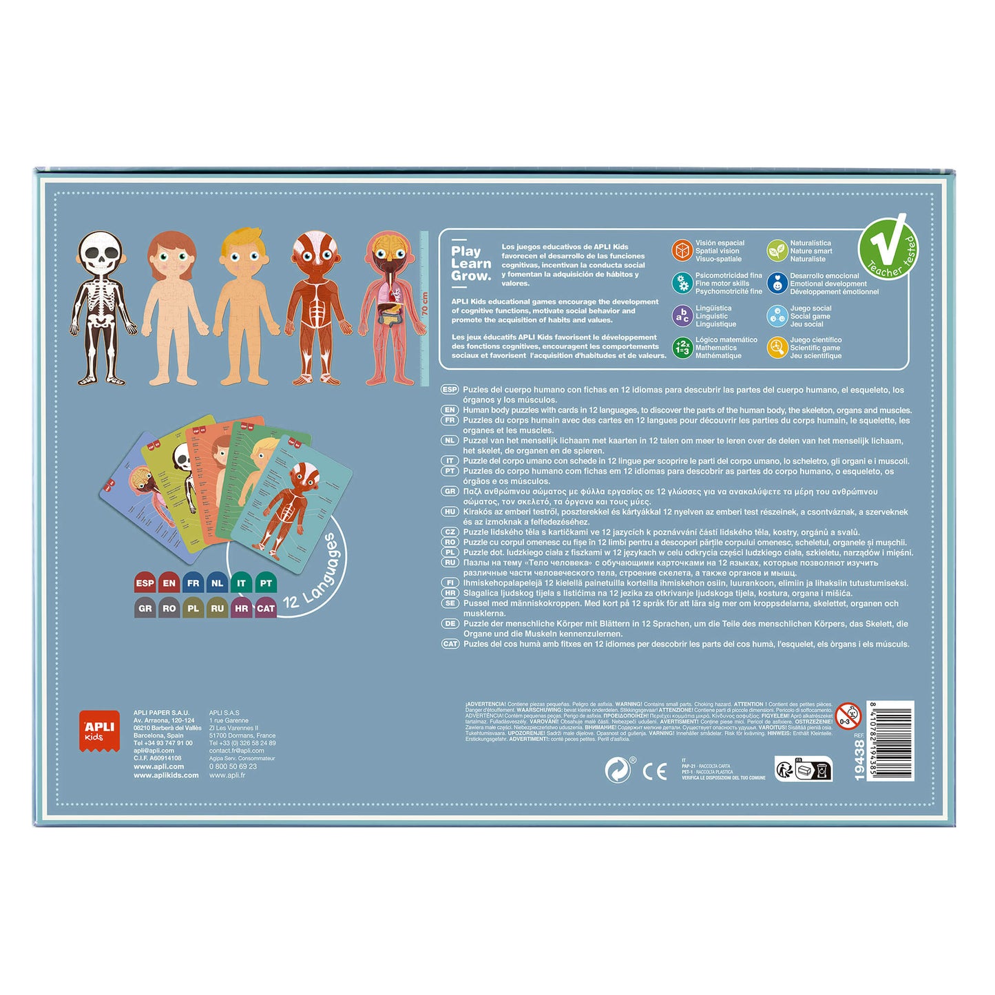 Puzzle - Enfant - 240 pièces - Apprendre le corps humain - Apli Kids
