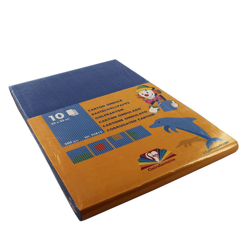 10 feuilles de carton ondulé - Bleu - A4 - Loisirs créatifs - Clairefontaine