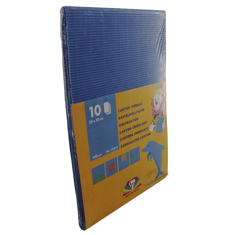 10 feuilles de carton ondulé - Bleu - A4 - Loisirs créatifs - Clairefontaine