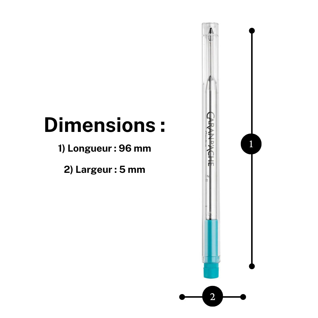 Recharge - Cartouche - Stylo à bille - GOLIATH - Caran d'Ache - Turquoise - Pointe M