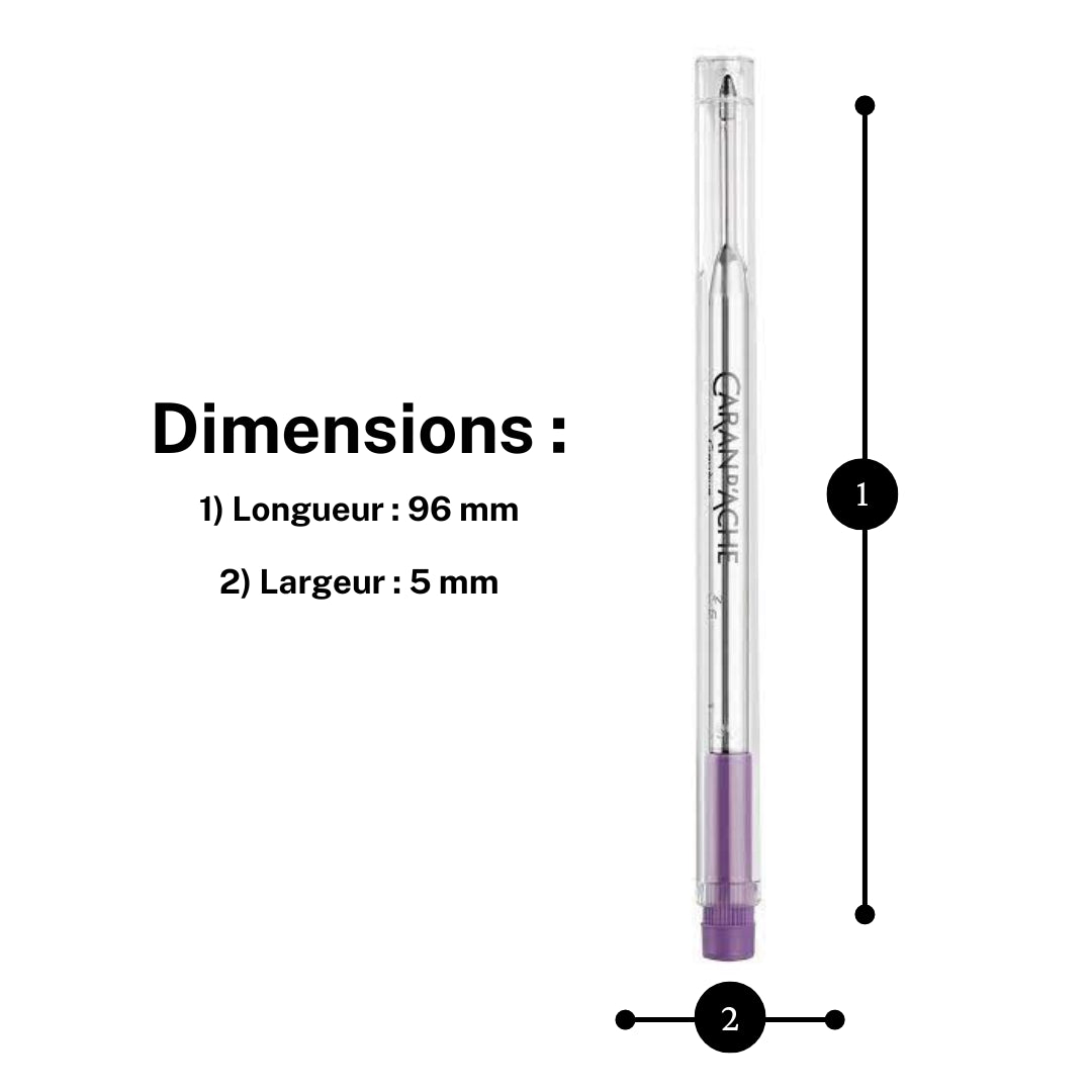 Recharge - Cartouche - Stylo à bille - GOLIATH - Caran d'Ache - Violet - Pointe M