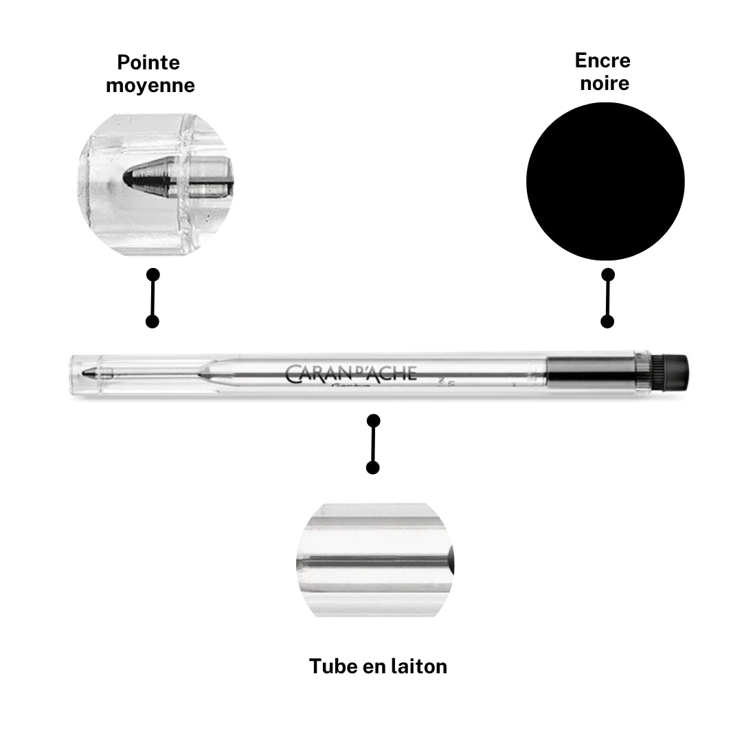 Recharge - Cartouche - Stylo à bille - GOLIATH - Caran d'Ache - Noir - Pointe M