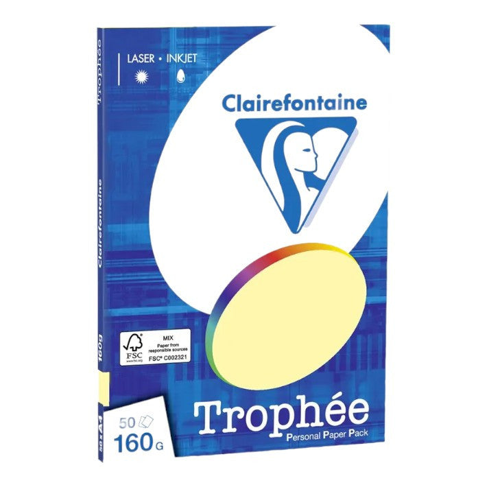 Ramette de papier - A4 - Canari - 160g - Impression - 50 feuilles - Clairefontaine