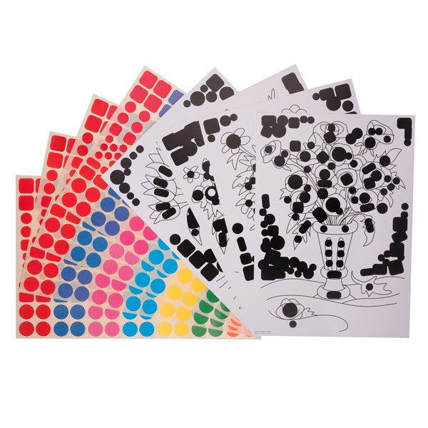 Pochette de gommettes - Planches à décorer - Fleurs - 616 gommettes - Cléopâtre