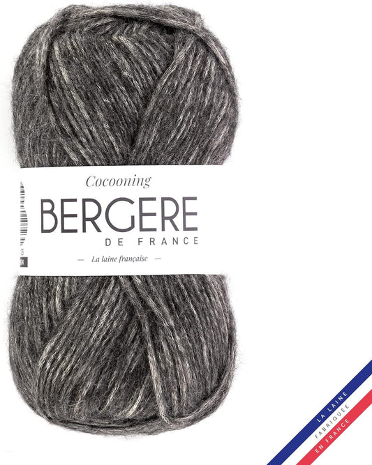 Pelote de laine - Gris - Polyester, laine, acrylique - Bergère de France - Cocooning