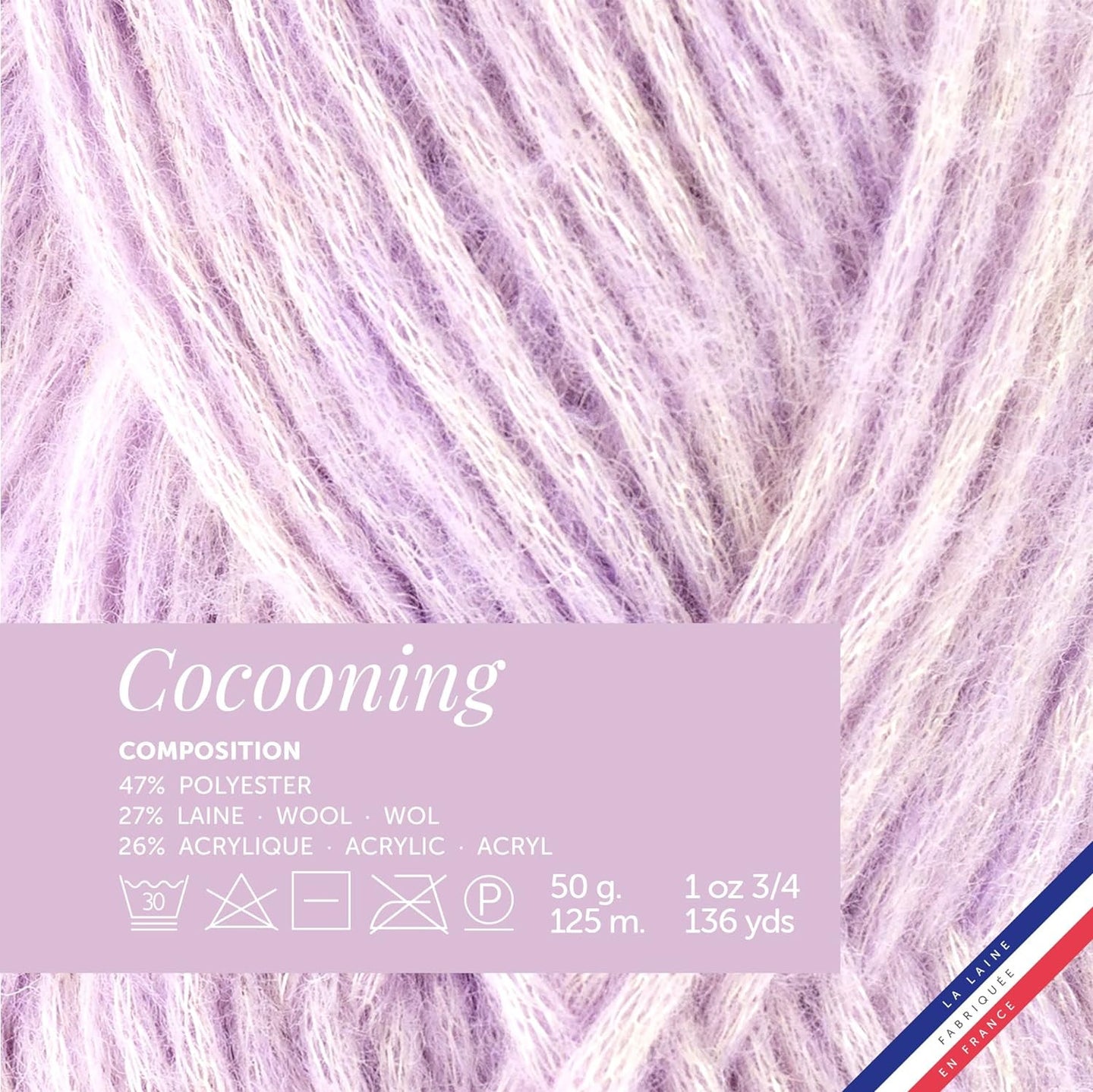 Pelote de laine - Parme - Polyester, laine, acrylique - Bergère de France - Cocooning