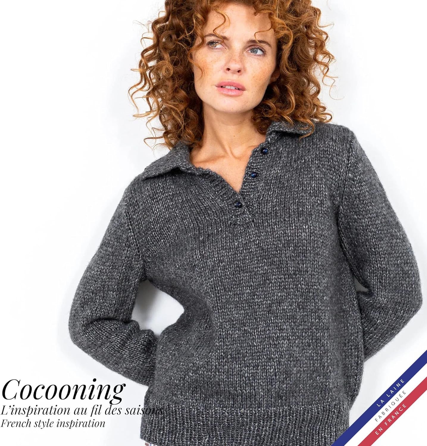 Pelote de laine - Turquoise - Polyester, laine, acrylique - Bergère de France - Cocooning