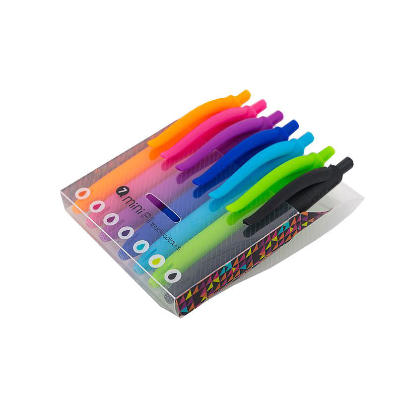 Pochette de 7 mini stylos à bille rétractable Milan assortiment
