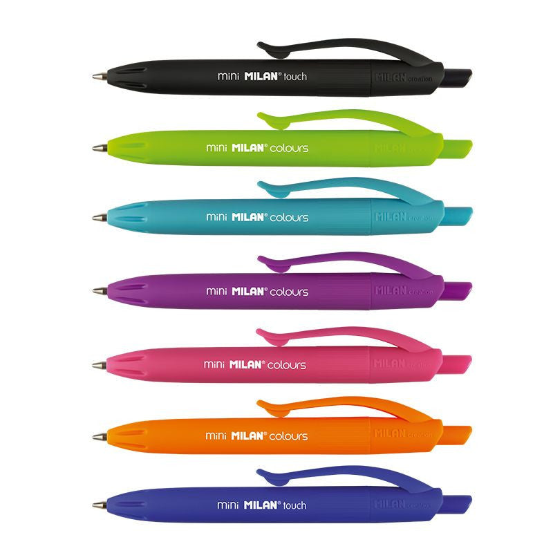 Pochette de 7 mini stylos à bille rétractable Milan assortiment