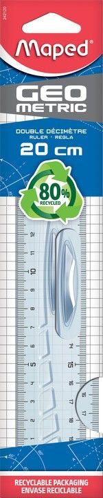 Règle - Double décimètre - 20 cm - Plastique - Geometric - Maped