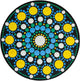 Pochoir - Pour dot painting - Mandala - 10cm - Forme en bois + support - Aladine
