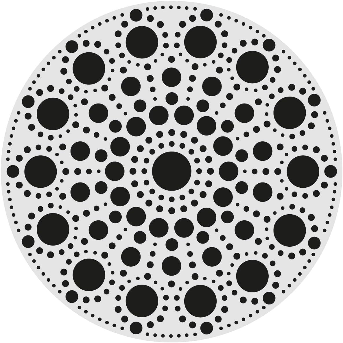 Pochoir - Pour dot painting - Mandala - 10cm - Forme en bois + support - Aladine