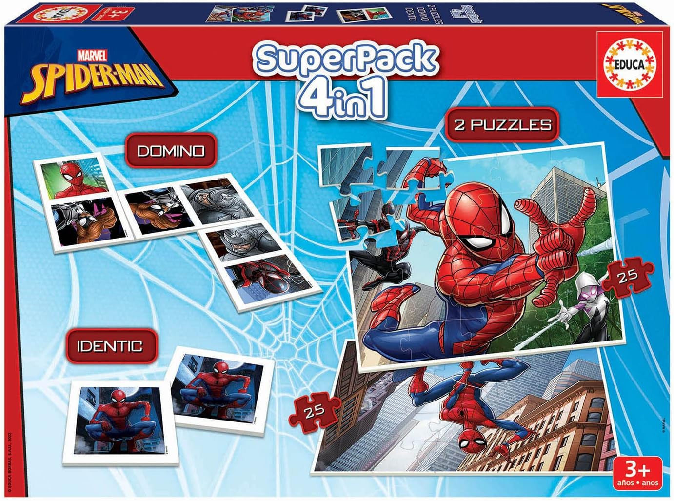 Puzzle - Spiderman - Enfant - 4 puzzles en 1 - Dès 3 ans - Educa