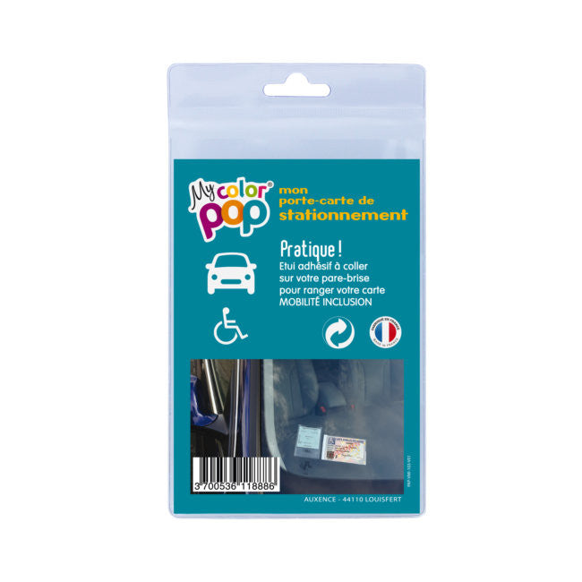 Porte carte de stationnement adhésif pour personnes handicapées