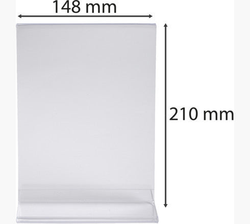 Porte-visuel - Présentoir - A5 - Droit - Transparent - Pour photo, menu, document